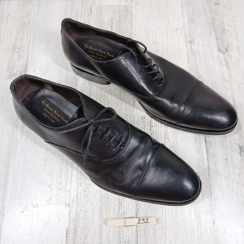 To Boot New York Adam Derrick Black Leather Lace Up Dress Shoes #232
